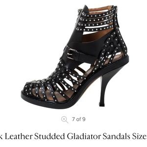 Givenchy Leather Studded Gladiator Heel Sandals